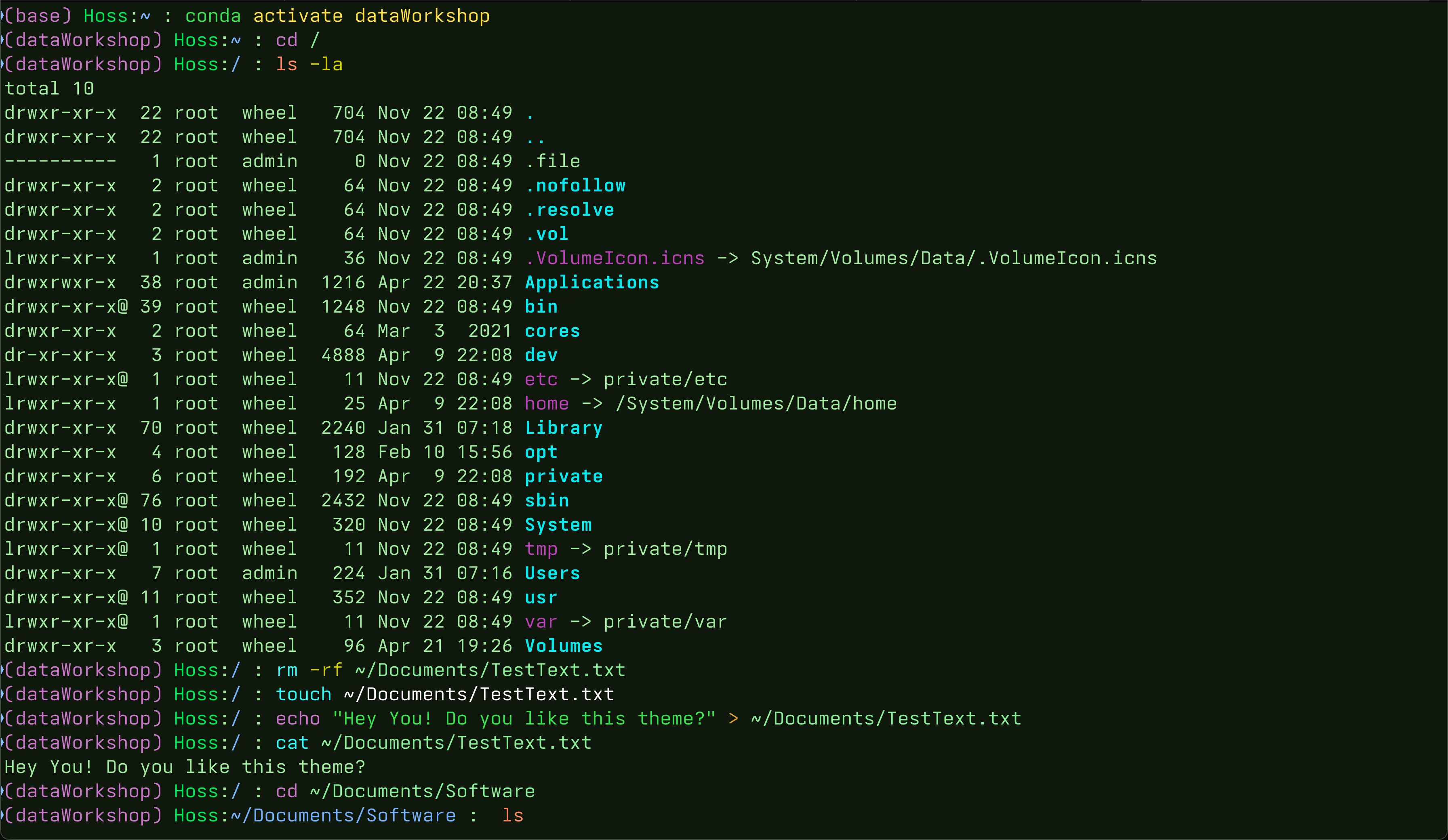 Forest Phosphor running in iTerm2 with a matching zsh prompt